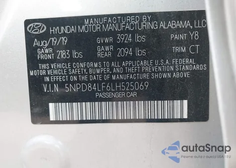 2020 Hyundai Elantra Value Edition from USA, damaged, VIN 5NPD84LF6LH525069